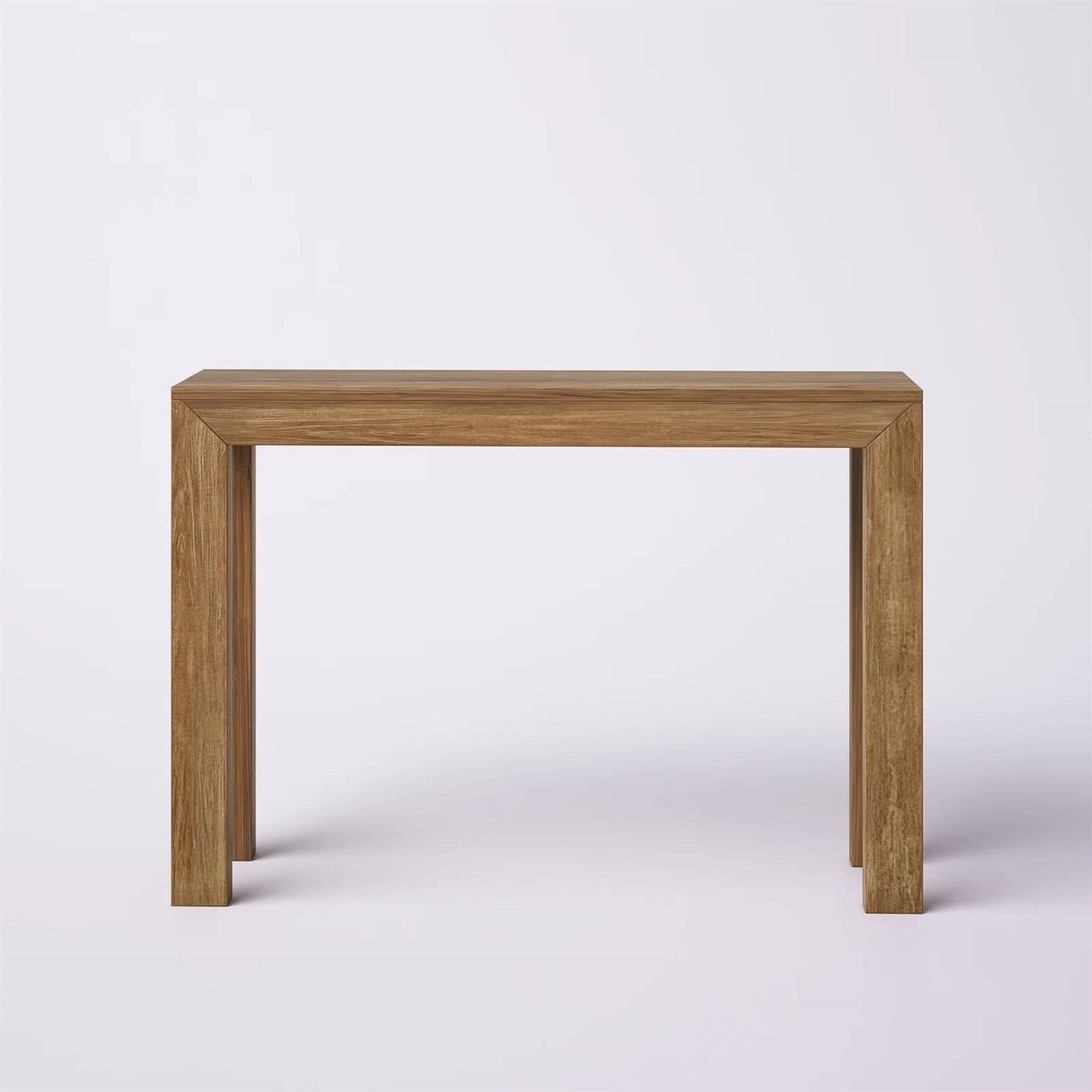 Solid Wood Modern Accent Console Table / Sofa Table in Medium Brown Pecan Finish