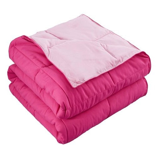 Juego de edredón tradicional reversible de microfibra de 3 piezas para cama individual/individual XL en rosa