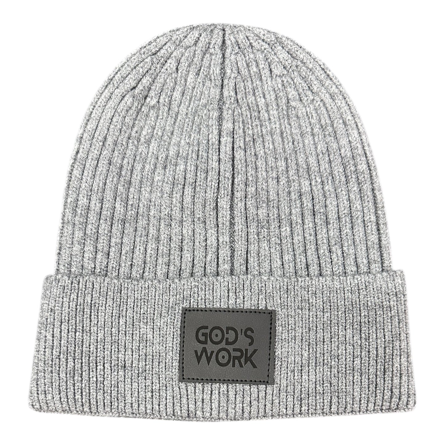 God's Work Premium Leather Patch Beanie