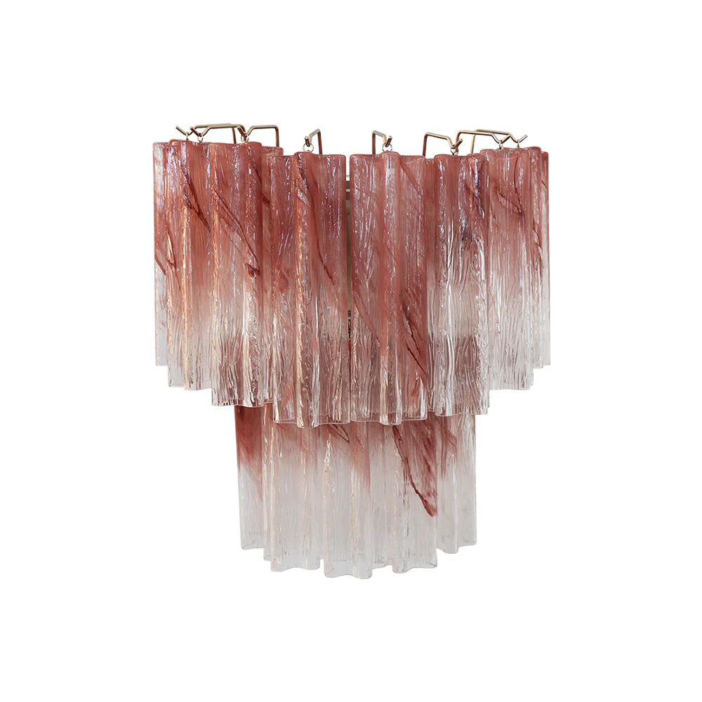 Apliques de pared de tubo de cristal de Murano rosa