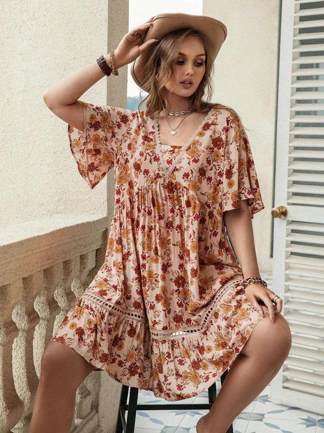 Dresses Trendsi Floral Lace Dress Women's Plus Size Party Dress - Elegant & Flattering