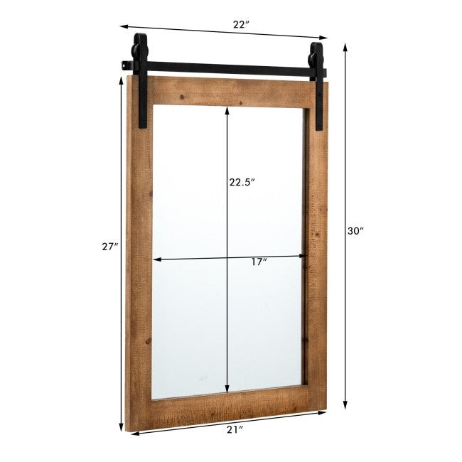 Espejo de baño rústico de pared de 30 x 22 pulgadas