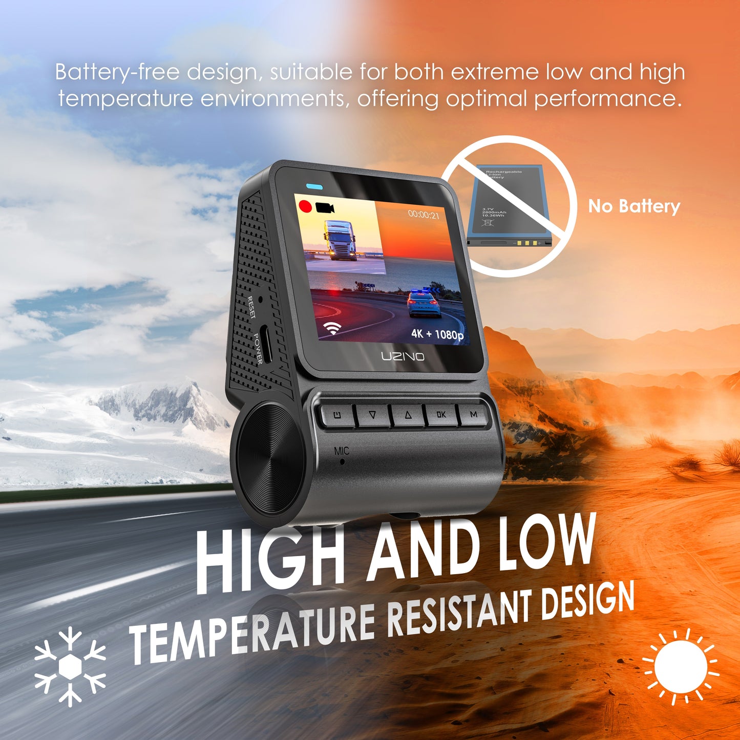 REXING RH2 Cámara de tablero de triple canal – Cámaras delanteras de 2.5K y traseras duales de 1080p con Wi-Fi y GPS opcional