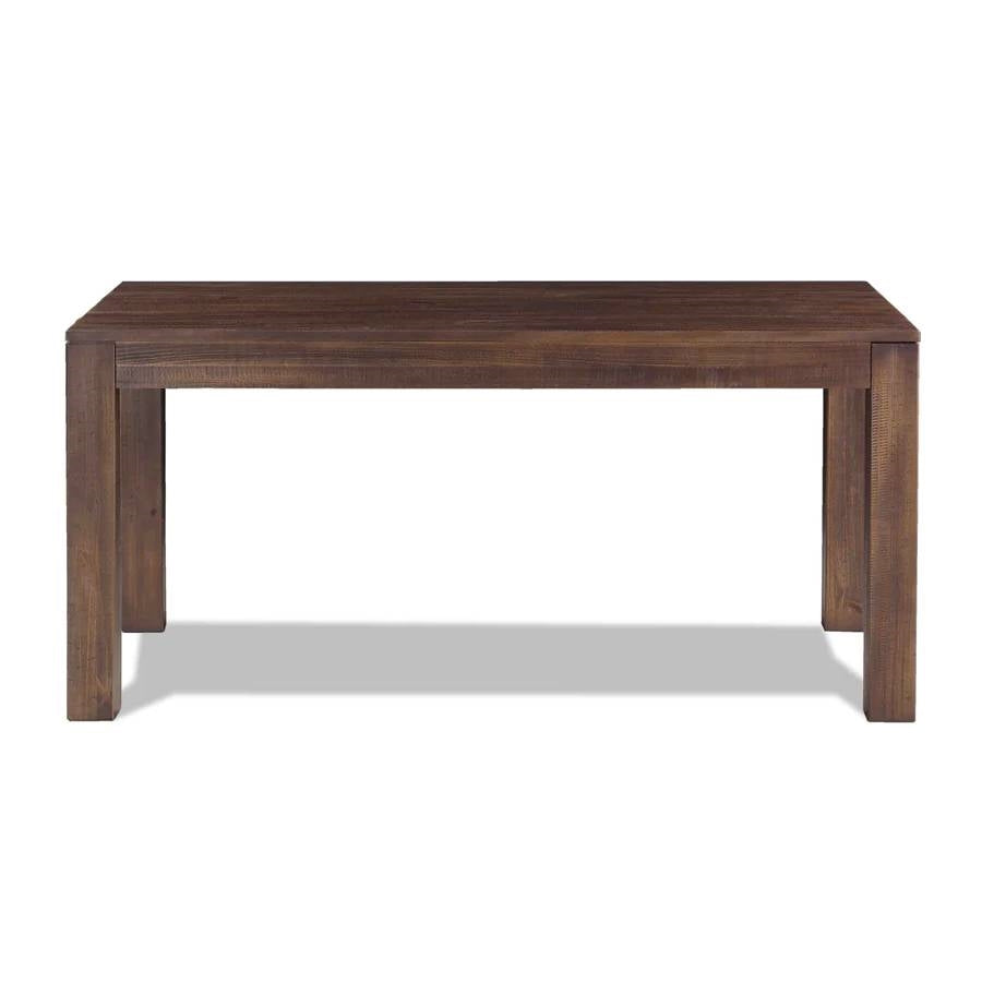 Mesa de comedor rústica moderna de madera maciza de 63 pulgadas en acabado marrón rústico