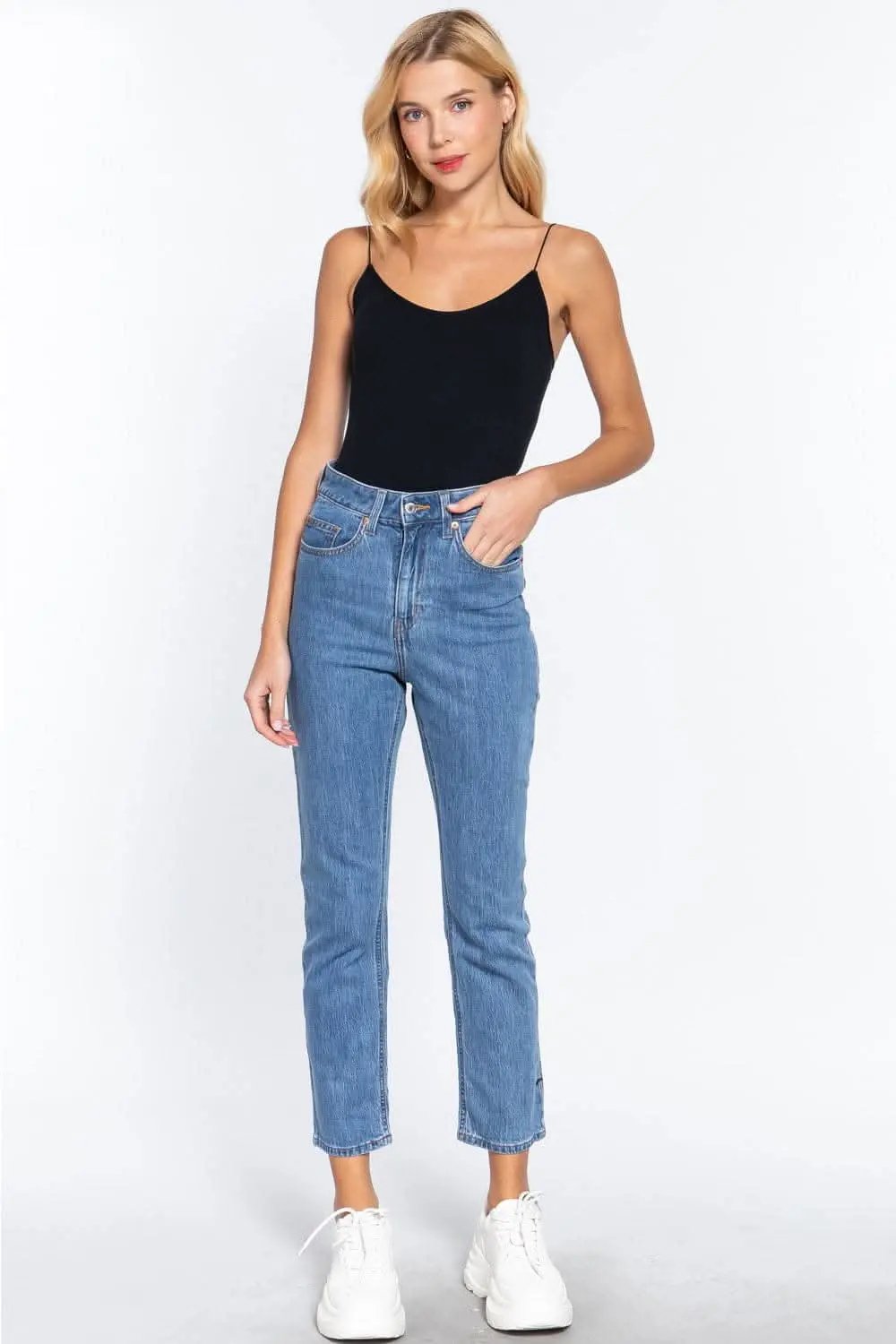 Accessories Trendsi Ribbed Cami Bodysuit Women's Everyday Layering Seamless Round Neck Top