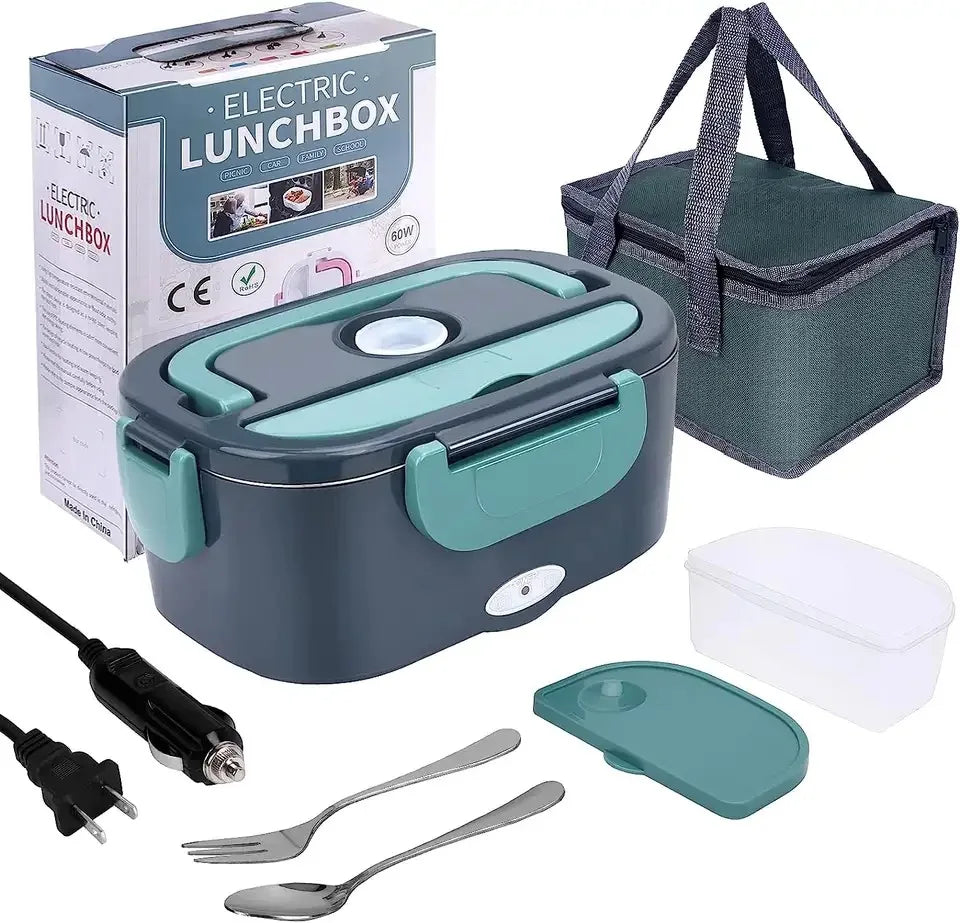 HOMEFISH 1.8L Electric Lunch Box 75W Speed Heating Car Or AC Heating Travel Office Home Use Gift Knife And Insulated Handbag