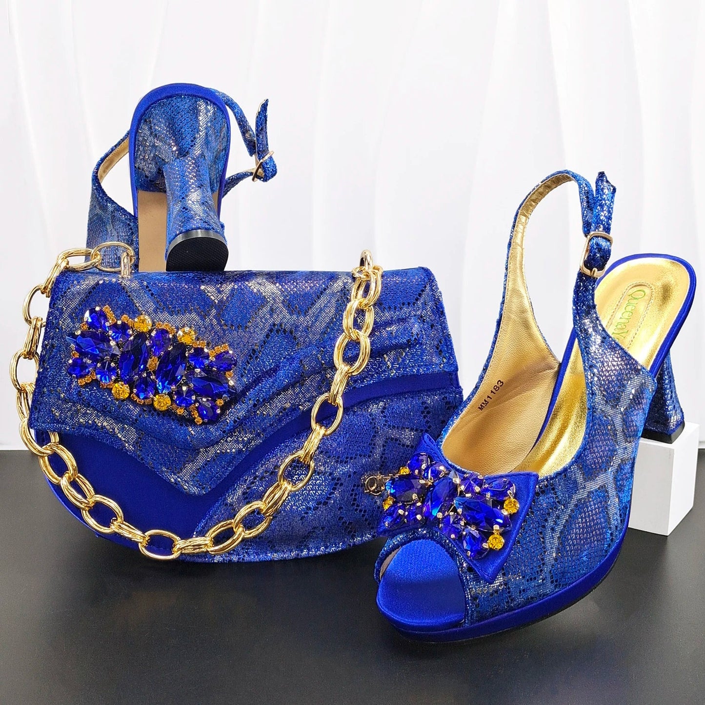 Doershow Lastest Italian Design Fashion Style Ladies Shoes with Matching Bag Set 2026 Nigerian Shoes and Bag Set! HG1-1