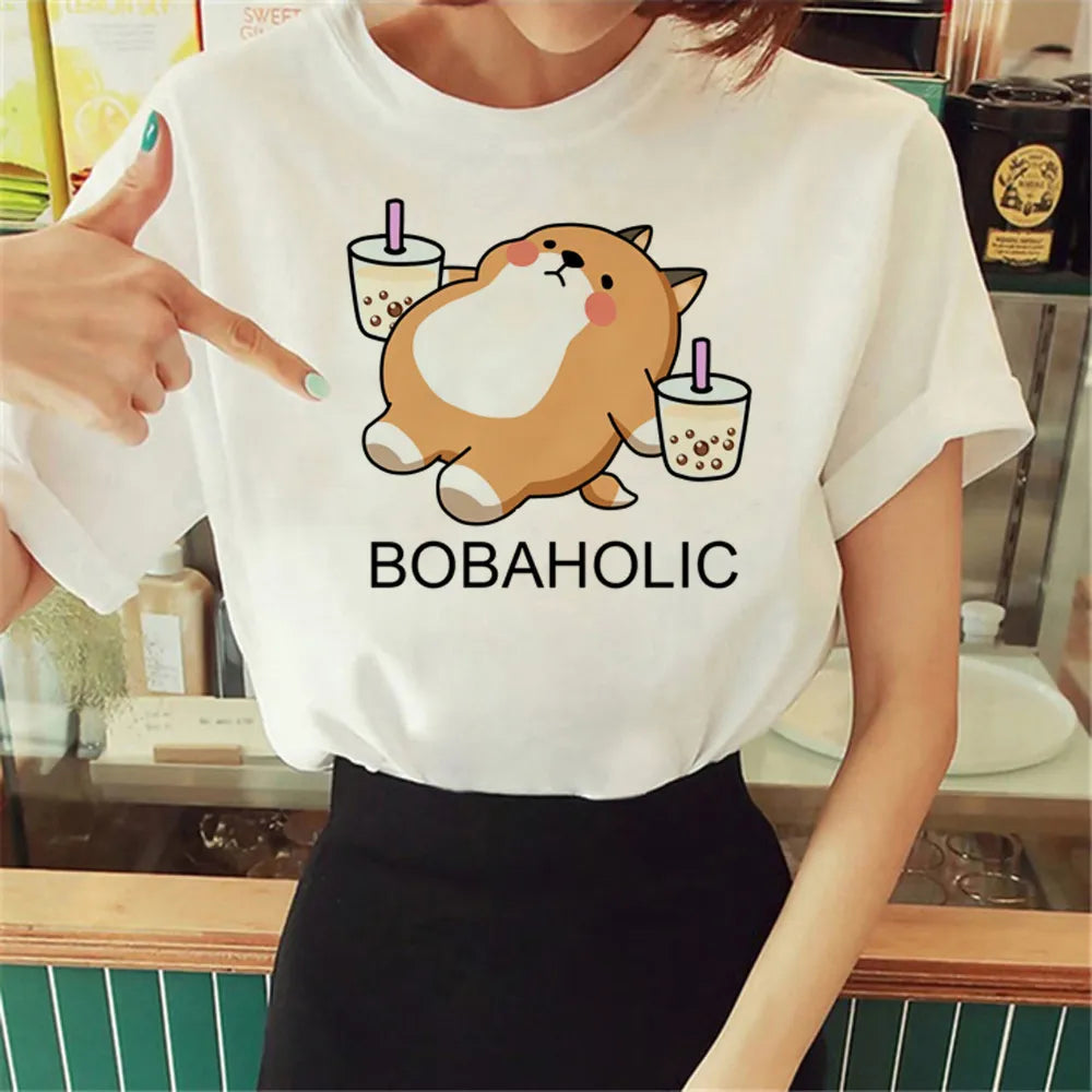Camiseta de Shiba Inu "Bobaholic"