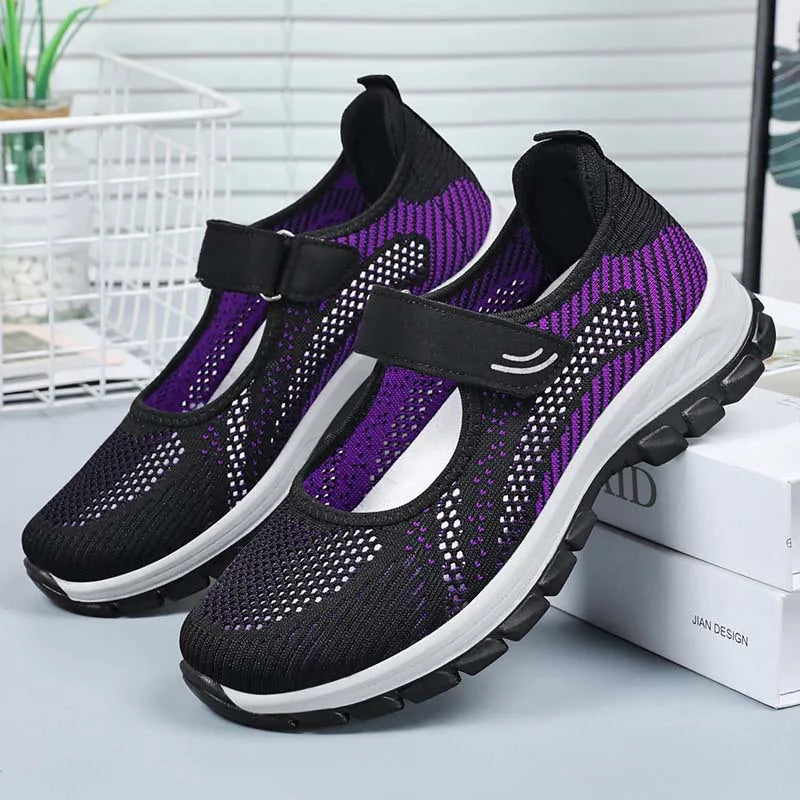 Women Shoes Breathable Vulcanized Shoes Purple Women Sneakers Fashion Breathable Mesh Casual Walking Women Work