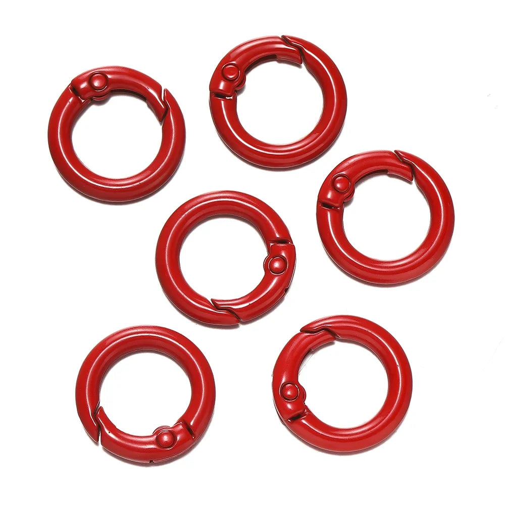 5Pcs Colorful O Ring Spring Clasp Openable Round Carabiner Keychain Clips Hook Dog Chain DIY Jewelry Buckle Connector