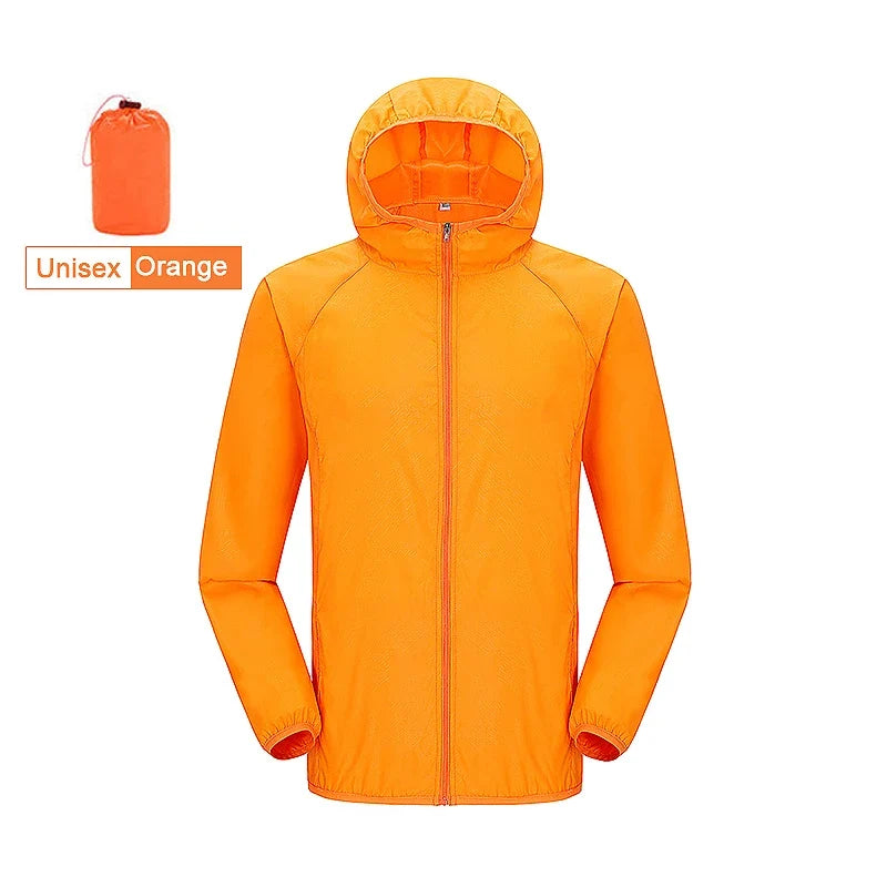 JNLN Men Women Hiking Jacket Unisex Waterproof Quick Dry Camping Windbreaker Outdoor Trekking Climbing Rain Coat Anti UV Clothes