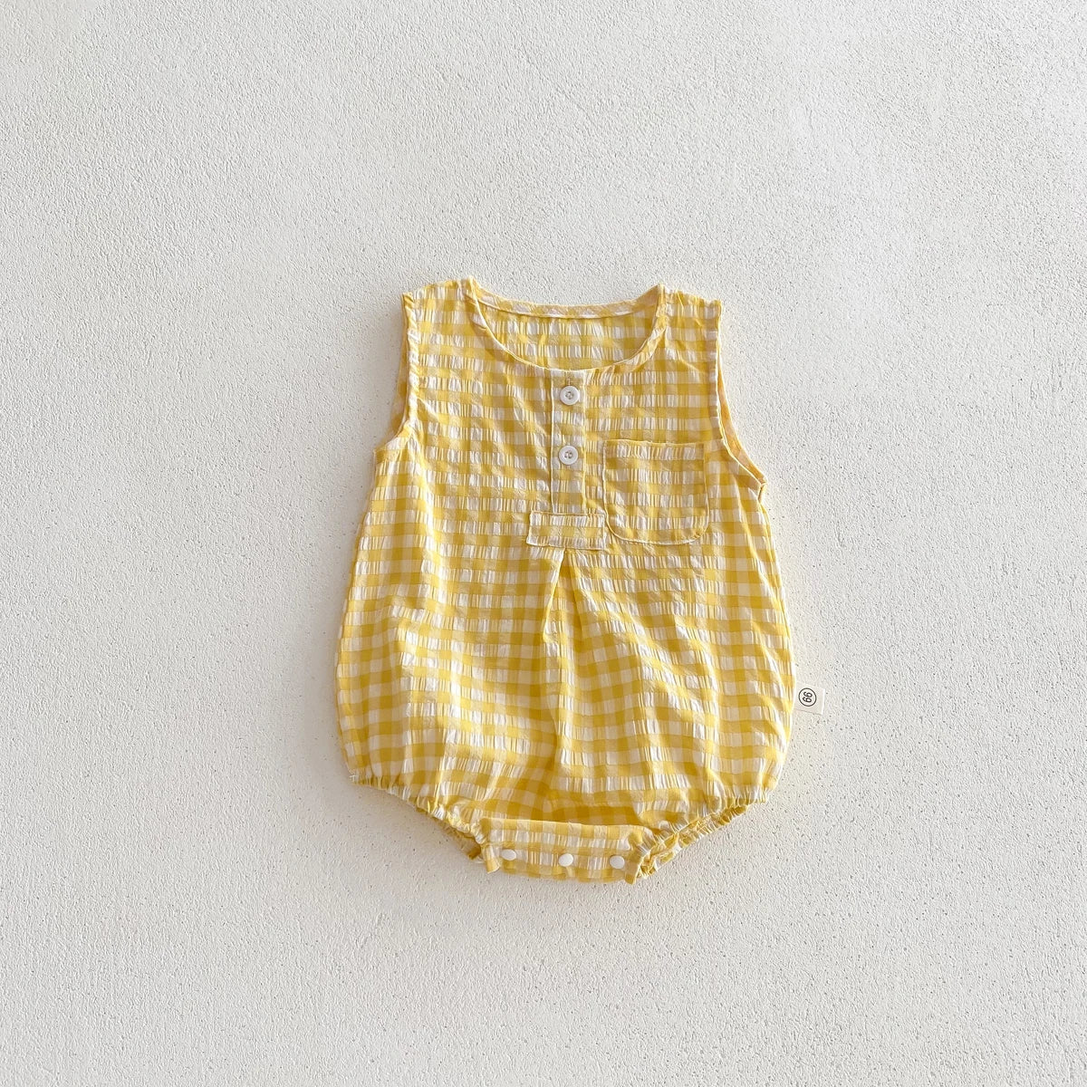 Summer Baby Girls Sleeveless Romper Plaid Newborn Baby Bodysuit 0-2 Years Old Infant Jumpsuit