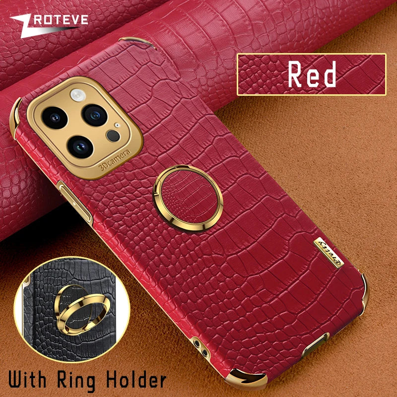For iPhone 16 e 16e 15 14 13 12 11 Pro Max Zroteve Crocodile Leather Plating Silicone Cover For iPhone16 Plus iPhone13 Mini Case