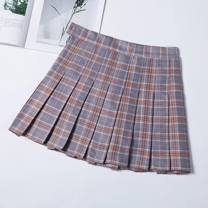 Women's Skirt Without Shorts Fashion Korean Style Ropa Black Harajuku Plaid Falda Short De Mujer Mini Pleated Skirts For Girls