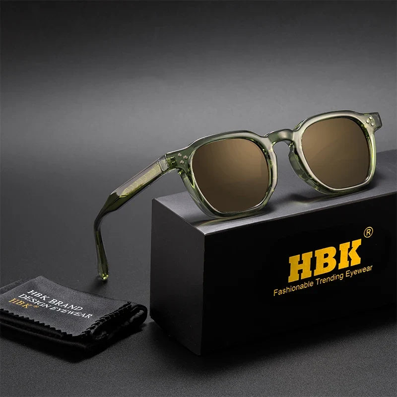 HBK Fashion Retro Men Sunglasses Classic Square Frame Design Sun Glasses Women Outdoor Travel Party Business Festival Gift