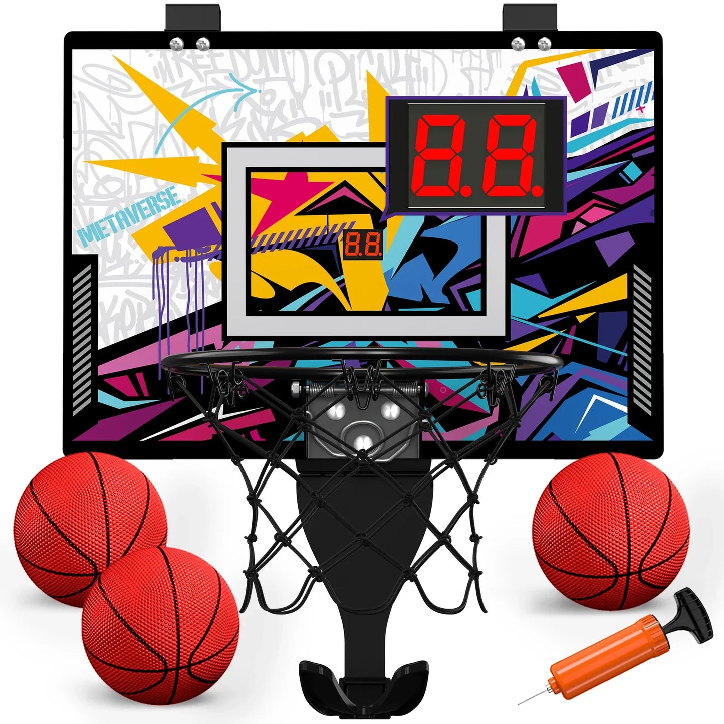 Kids Mini Basketball Hoop With Electronic Scoreboard Ball Sport Backboard Outdoor Indoor Excersise Accessory Funny Game Toys