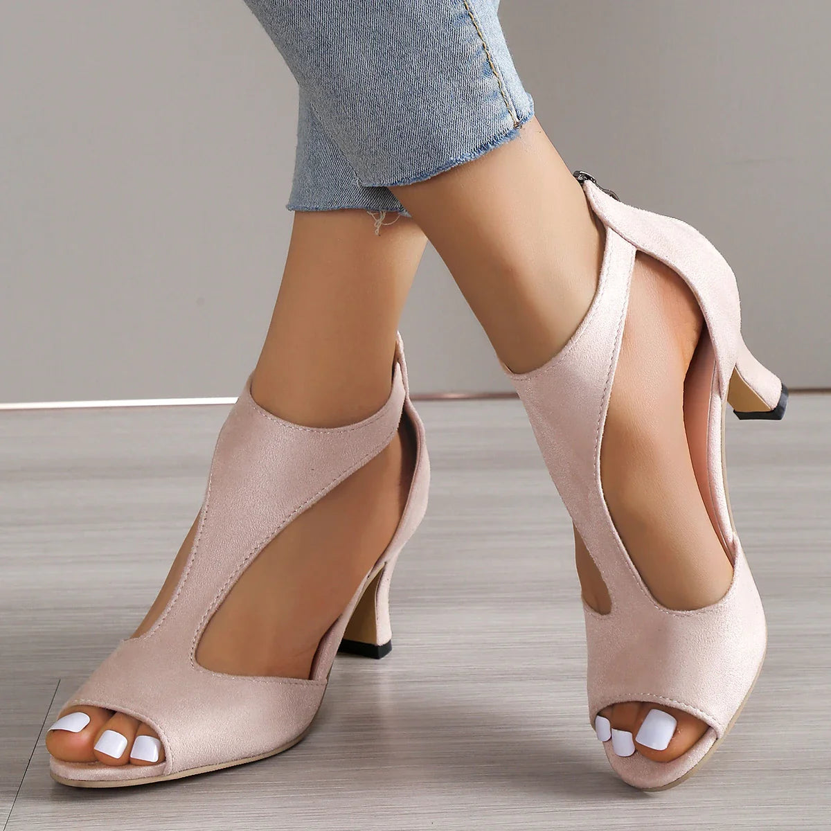 Zapatos de Tacón de Cuero