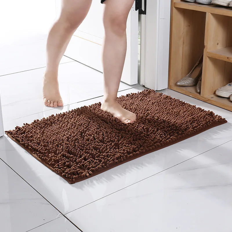 1pc 50*80 Cm Non-Slip Bath Mat Shaggy Durable Bath Rug for Bathroom
