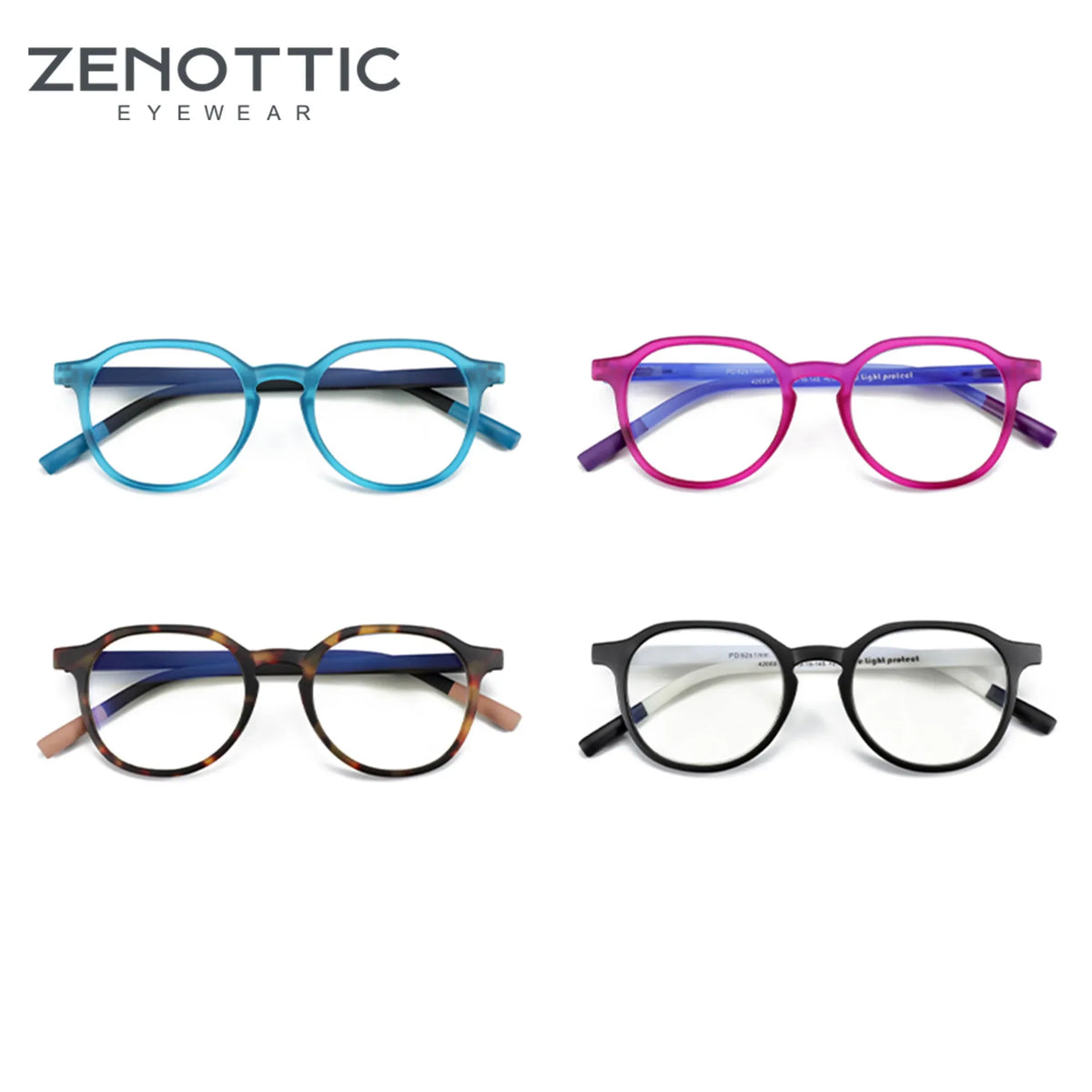 ZENOTTIC Retro Circular Anti-blue Light Glasses Blue Light Blocking Round Computer Eyeglasses for Unisex Fashion 420007