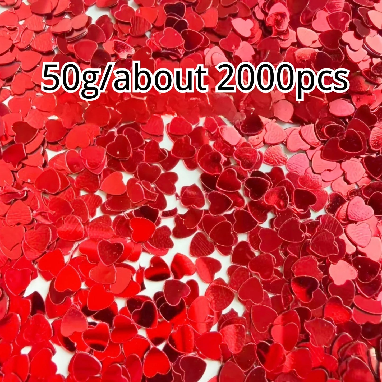 600/1000/2000 Pieces of 0.55 cm Rose Red Heart Shaped Paper Flower - Rose Red Color Perfect for Valentine's Day, Wedding, Birth