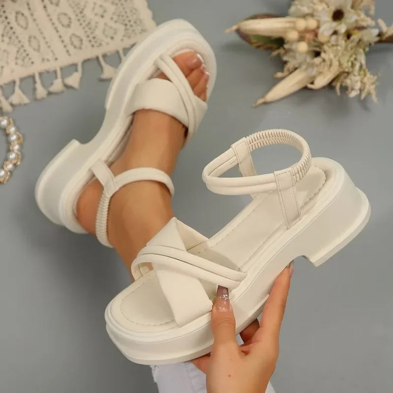 2026 New Women's Shoes Fashion Thick Sole Comfort Thin Strap Soft Sole Beach Sandals for Women