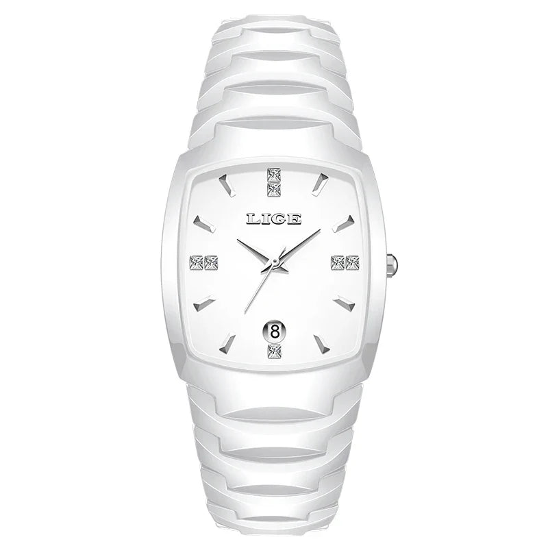 Women's Tonneau Crystal Marker Bracelet Watch