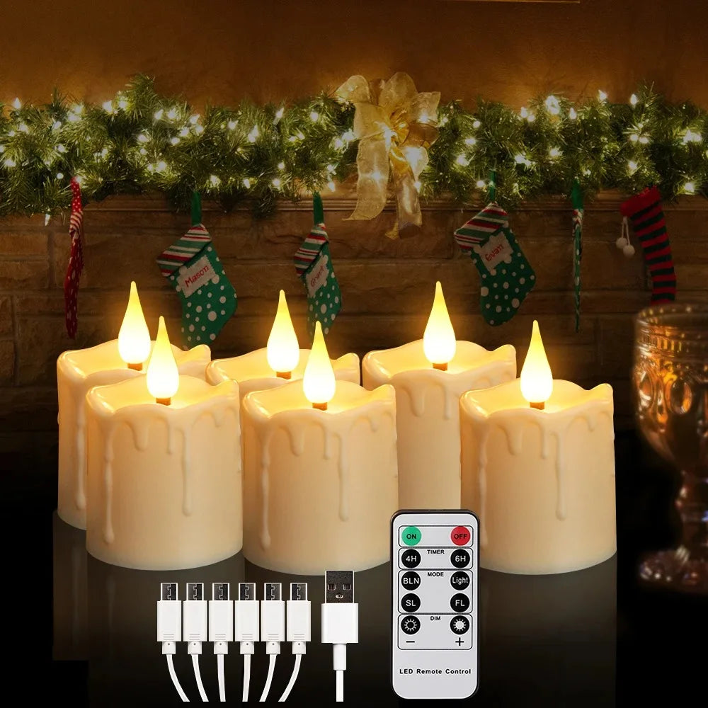 Rechargeable LED Candles Waterproof Flameless Candle with Remote Timer for Home Decor Holiday Wedding Day Tea Candle Light