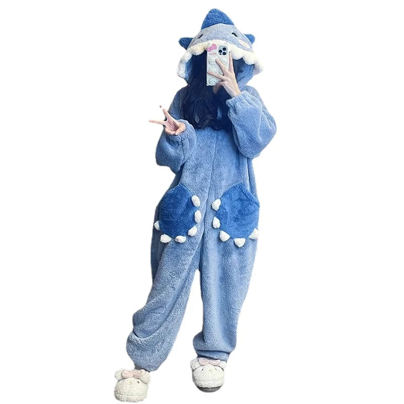 Adorable pijama de tiburón (enterizo)