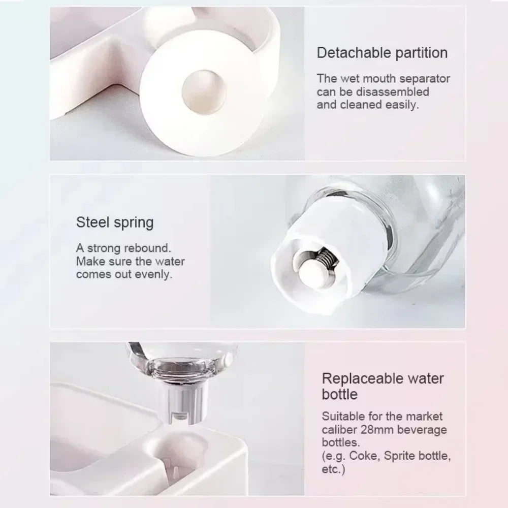 Automatic Water Dispenser For Cats Dogs Pets Feeding Bowl Heart-shaped Automatic Drinking Self Refilling Saving Space Dual-use
