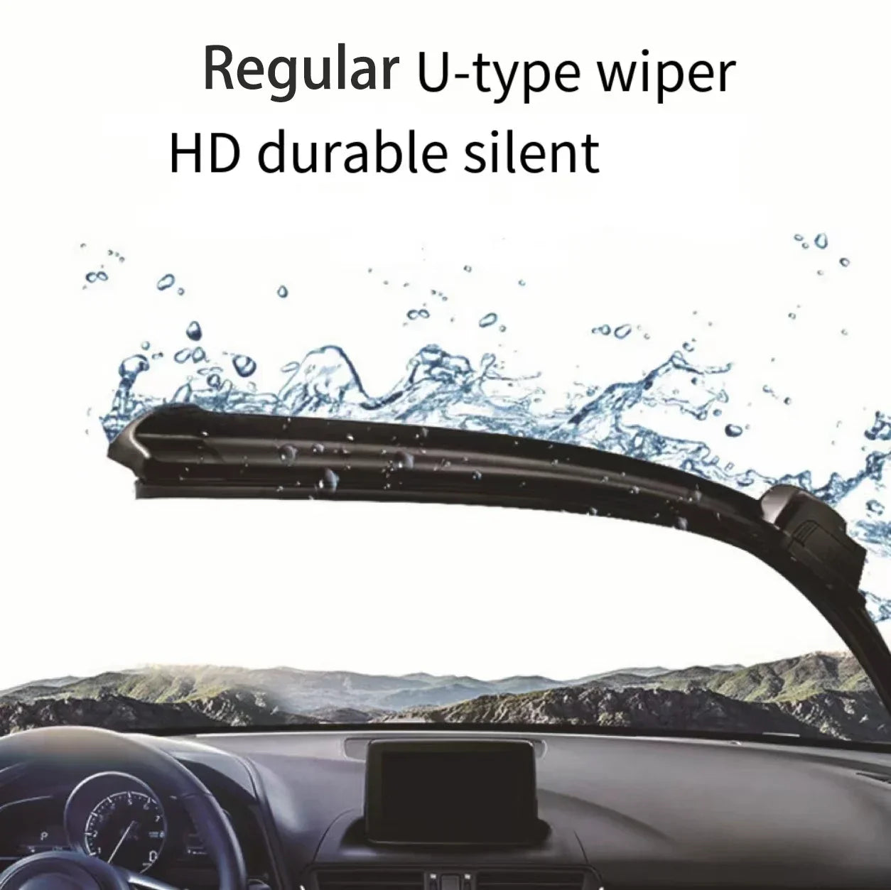 For Mazda 2 Demio DE 2007-2014 Car Front Wiper U-type Soft Rubber Boneless Wiper HD Quiet Durable Automotive Wiper 24"+14"