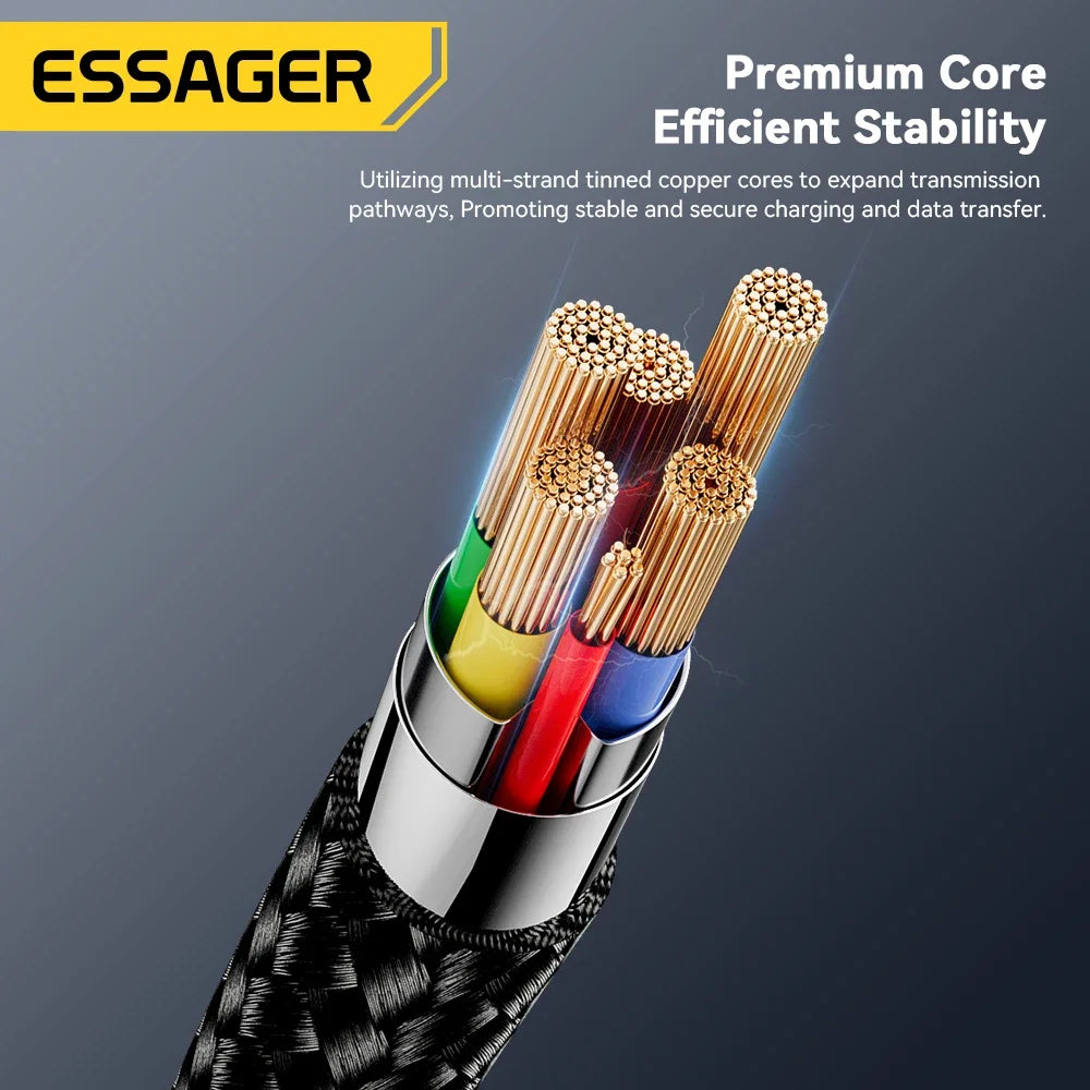 Essager Micro USB Cable 2A Fast Charging USB Cable for Xiaomi Realme Redmi Samsung Huawei Mobile Phone USB Data Charger Wire 3M