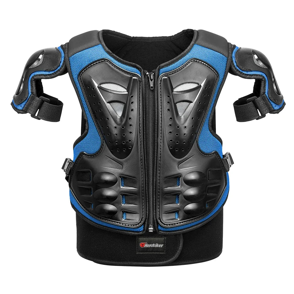 Kid's Motorcycle Armor Vest Protection Motocross Body Armor Jacket Protective Armors Riding Kneepads Moto Full Armor Children
