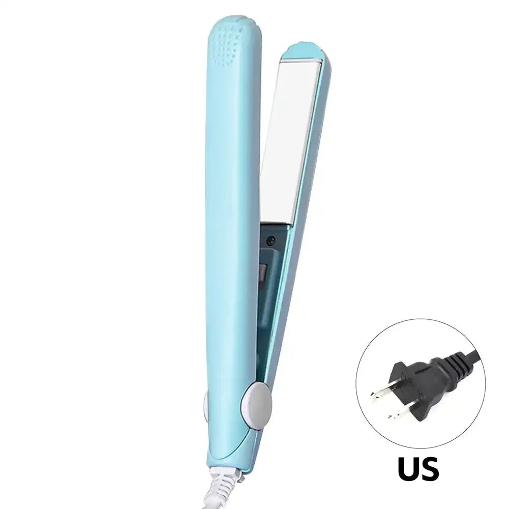 Cute Mini Travel Hair Straightener EU/US Portable Hair Styling Iron Bangs Styling Hair Iron Set Curl Ends Hair Clip Hair Beauty