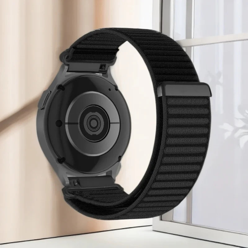 Garmin 18/20/22mm Quick Release Woven Nylon Hook-and-Loop Band with Metal Ring