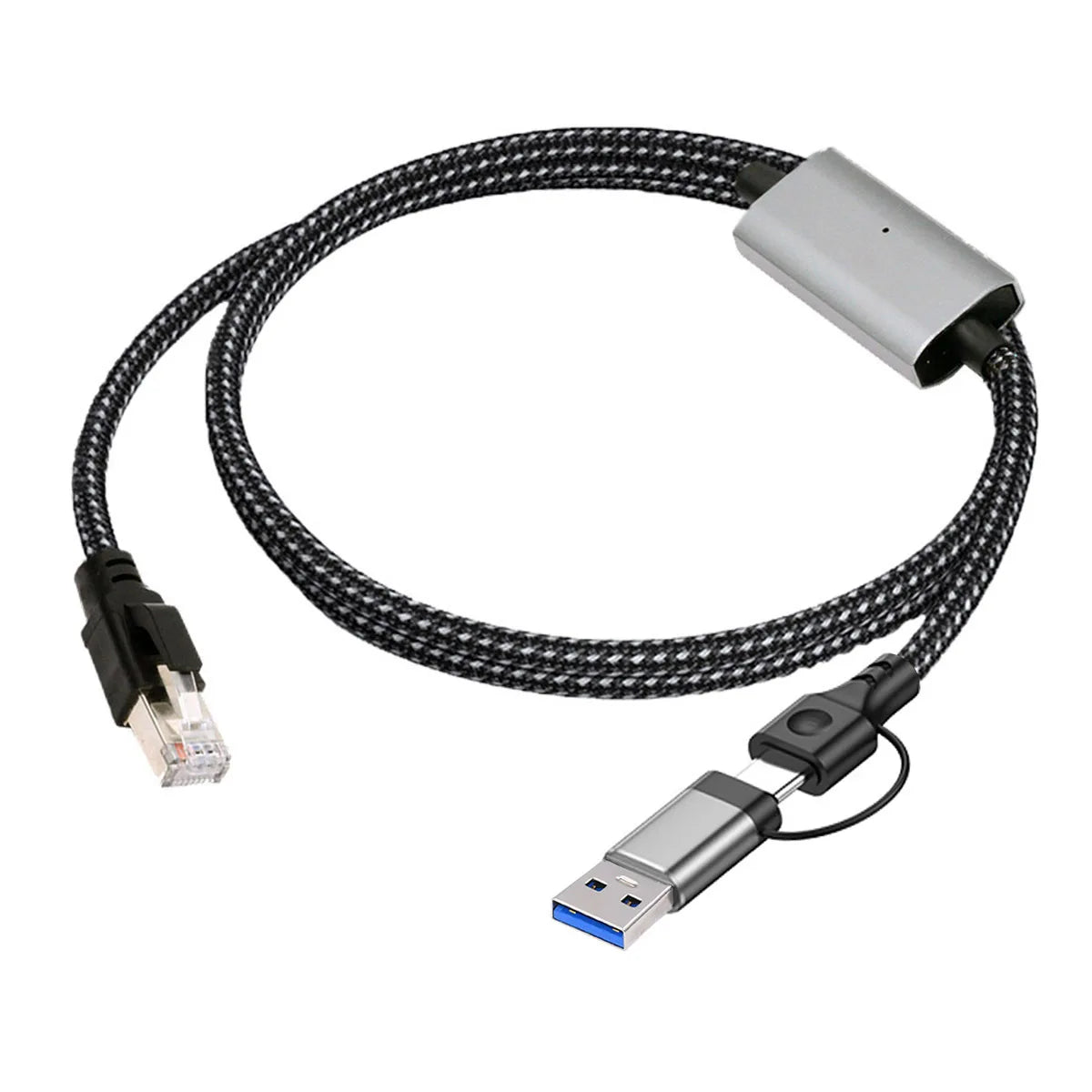 JonISerl USB to Ethernet Cable 6FT,USBC to RJ45 5G LAN Network Cable USB 3.0 A Type C Male to RJ45 Connector Compatible