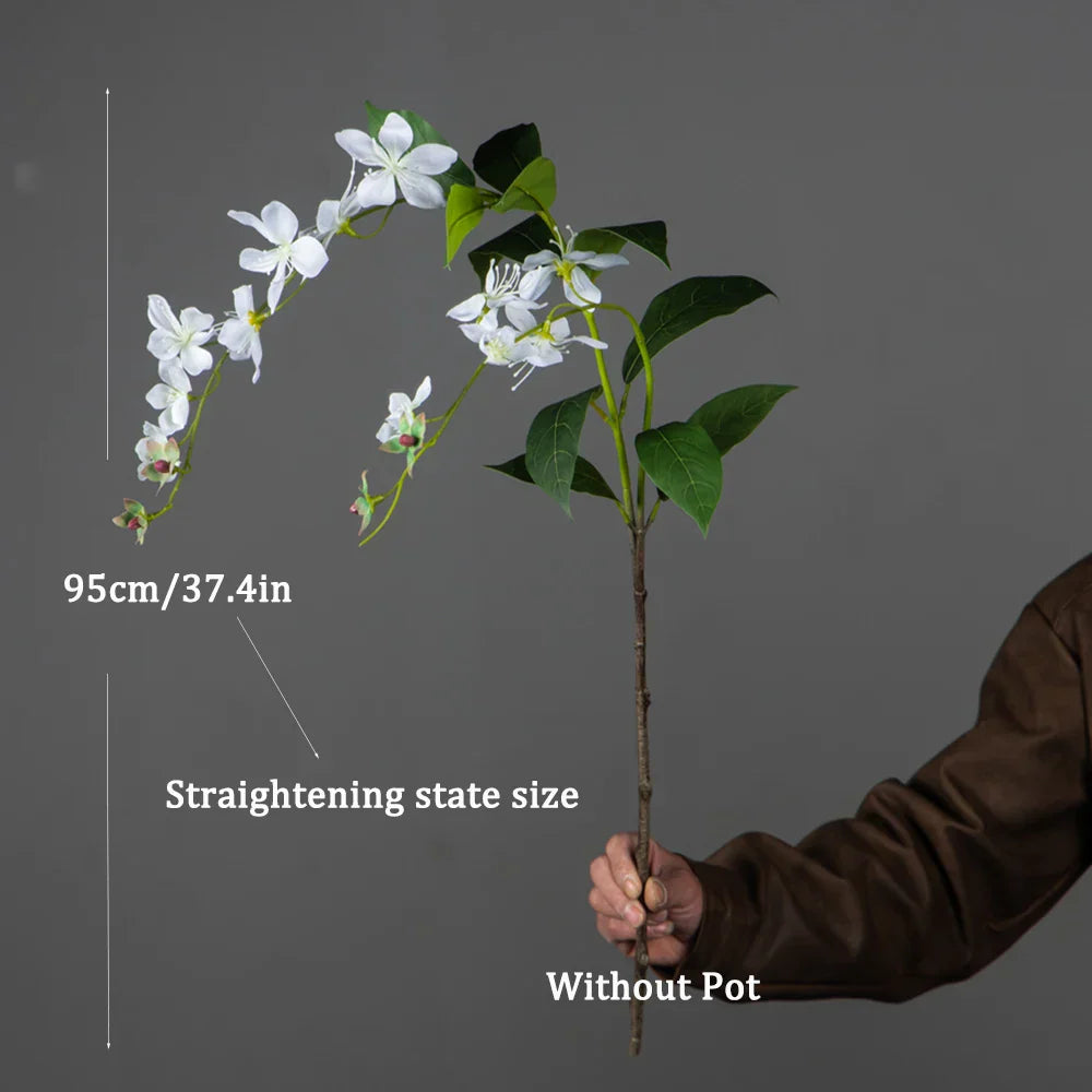 Dlight Decor 95cm Hanging Jasmine Bouquet with Tropical Begonia Flowers