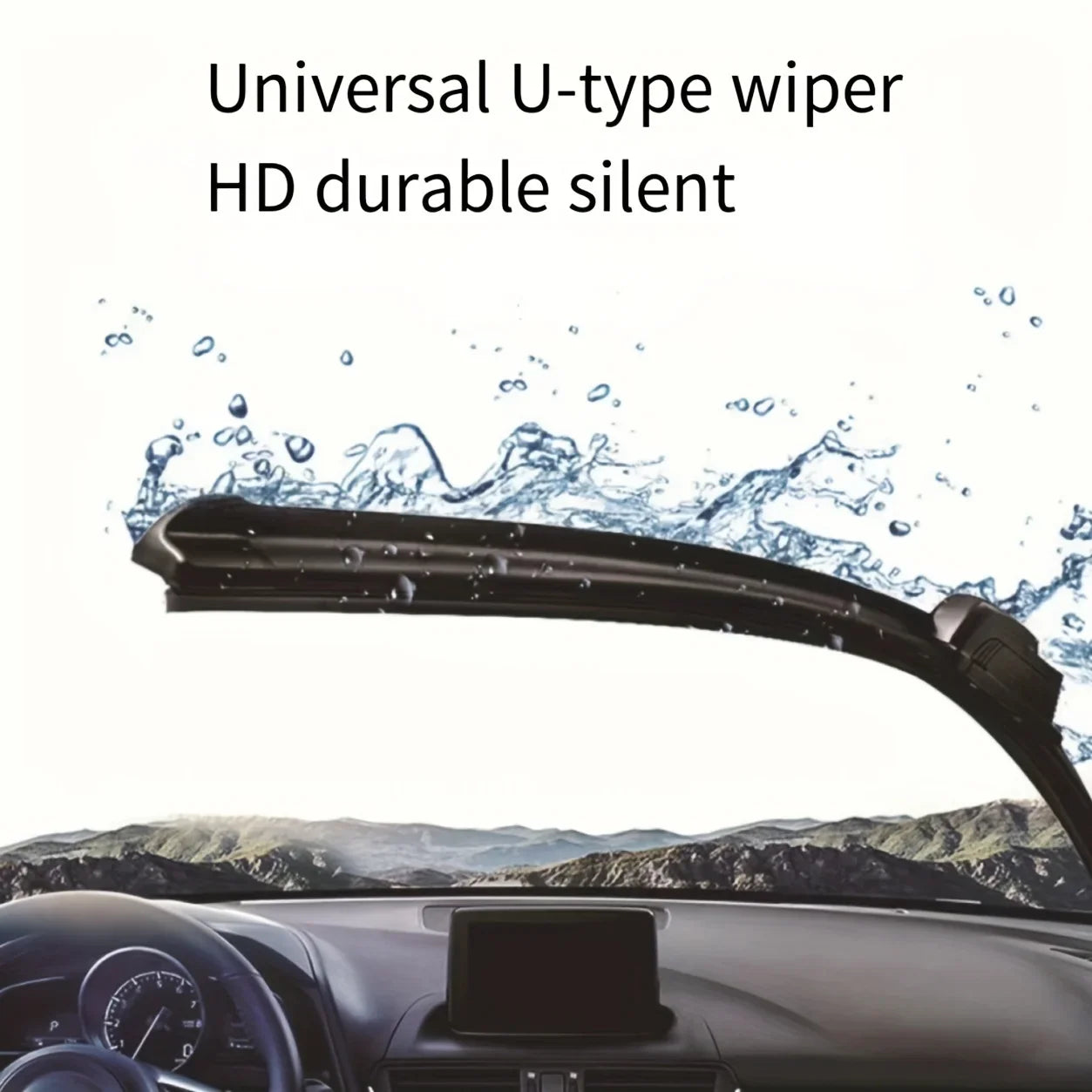 Car Windshield Wiper U-type Soft Rubber Boneless Wiper HD Quiet Durable Automotive Wiper 14" 16" 17" 18" 19" 20" 21" 22" 24"