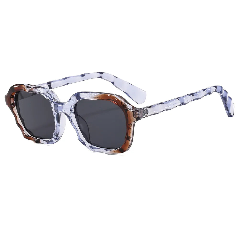 New Square Sunglasses Women Wave Frame Vintage Shades Brand Designer Gafas Luxury Sun Glasses UV400 Eyewear Oculos