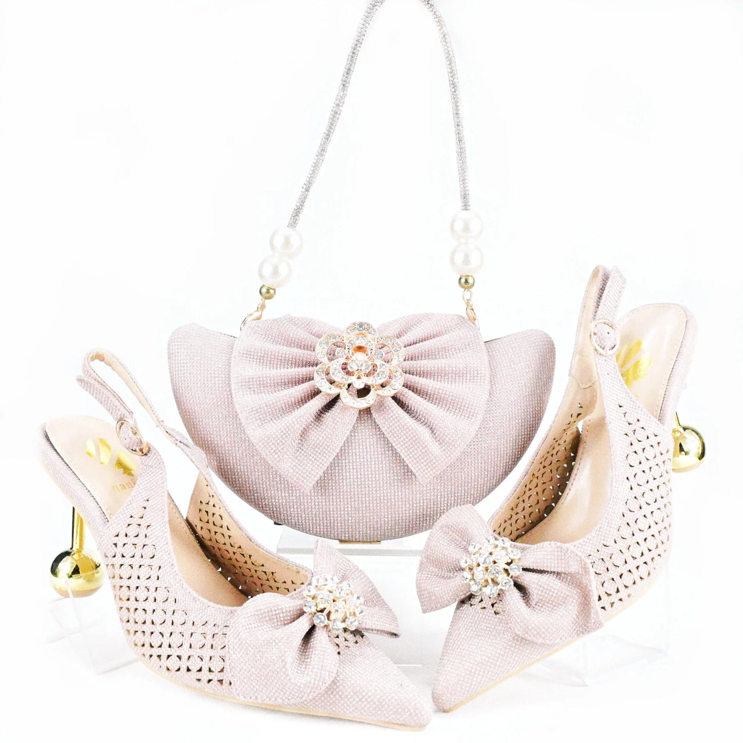 Zapatos y bolso de boda africanos recién llegados HAS1-21