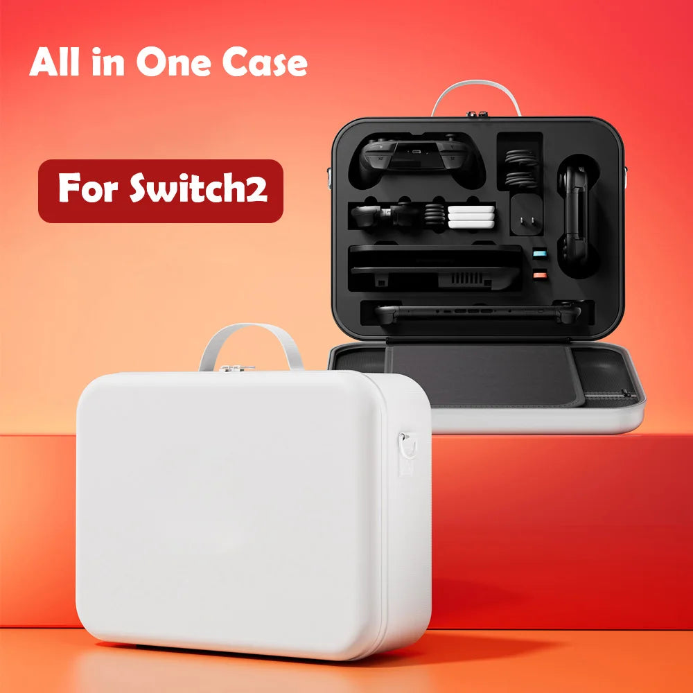All in One for 2025 Switch 2 Large Storage Case Mario Accessories Hard Carrying Hand Bag for Switch 2 Waterproof EVA Shell Cover
