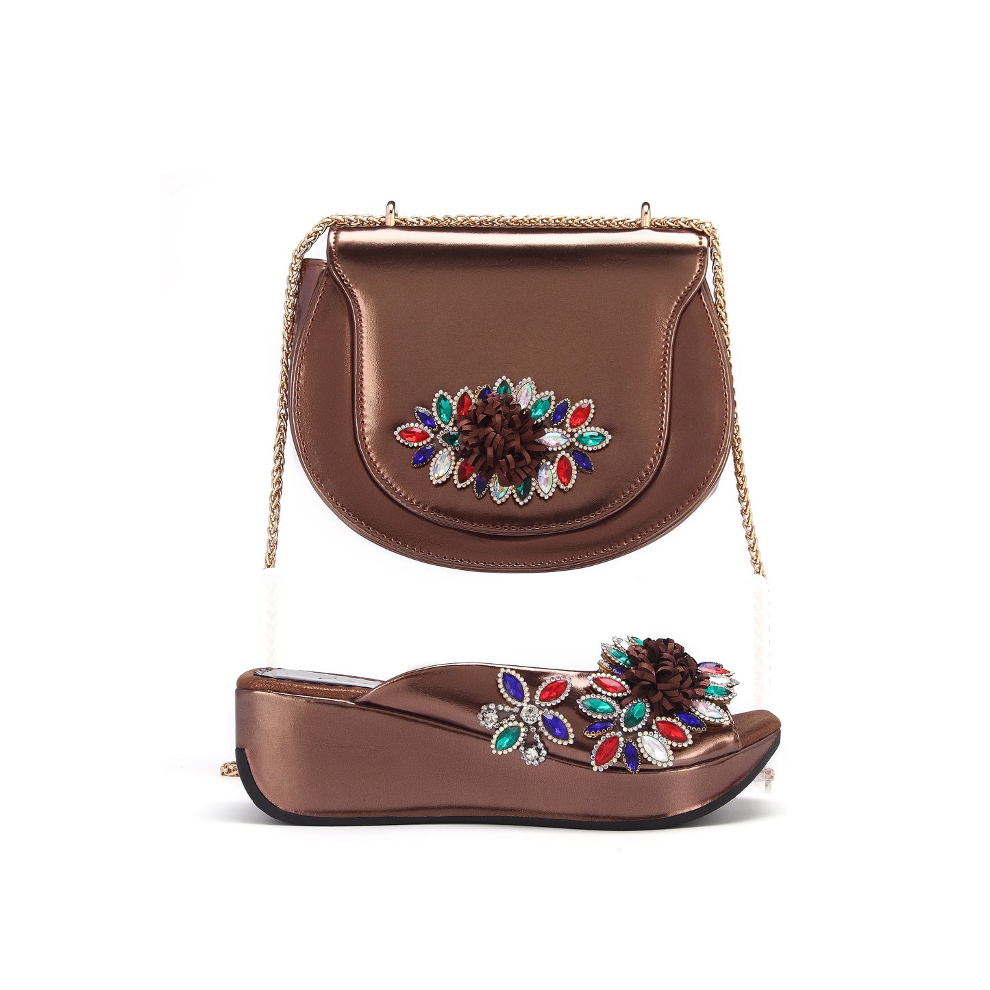 Últimos Zapatos Italianos de Mujer con Set de Bolso a Juego HWS1-16