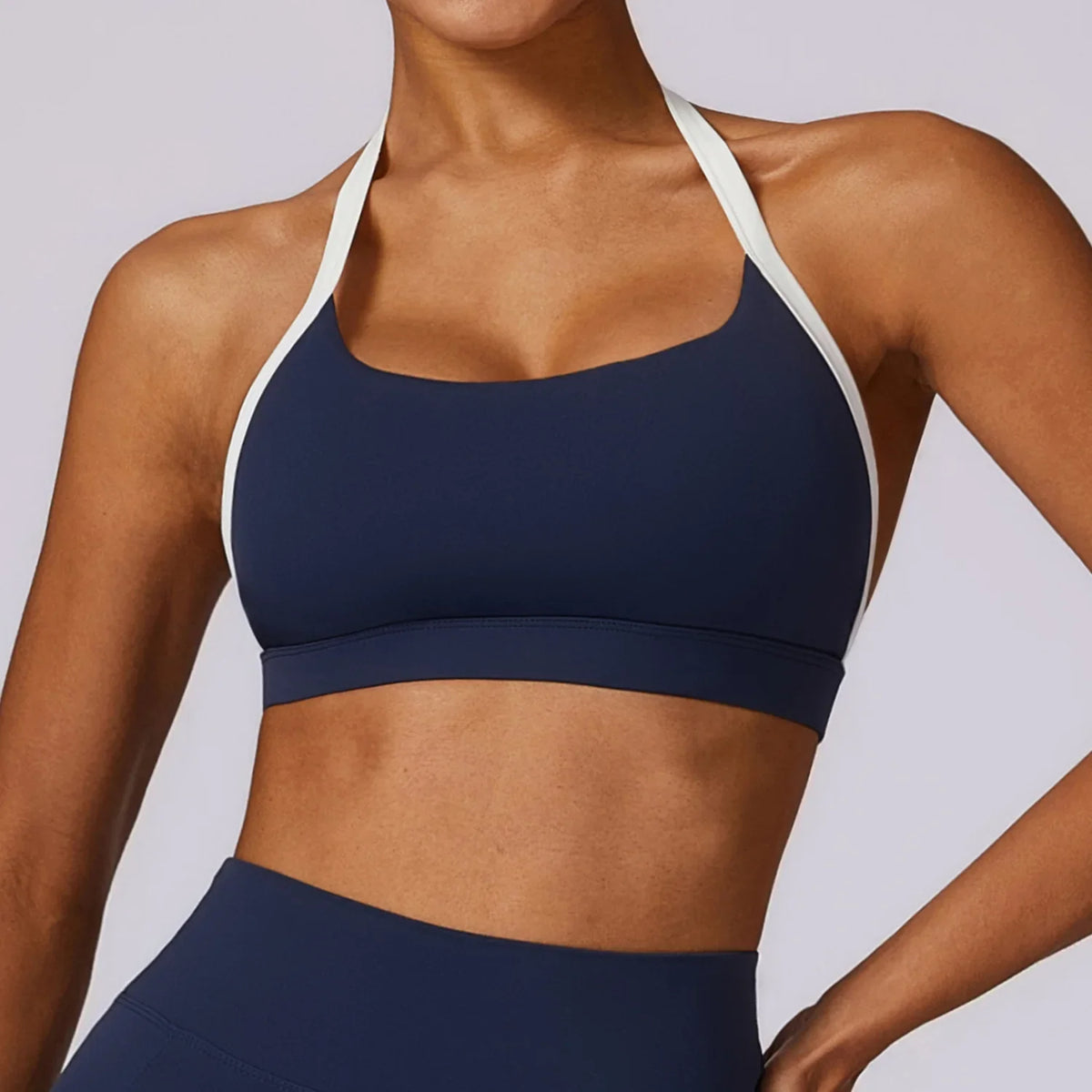 Gym Sport Bra Halter Sports Bra Anti-sweat Breathable Yoga Bra Shockproof Crop Top Fitness Top Push Up Workout Top Women