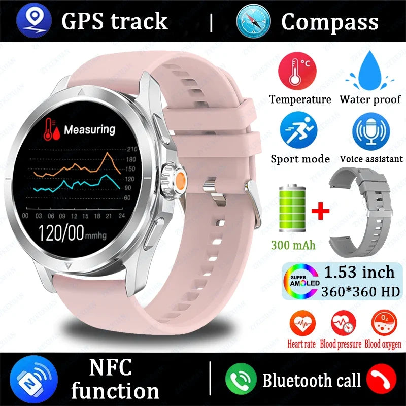 Original S4 Ultra Smart Watch Men AMOLED Outdoor Sport NFC GPS Track Heart Rate Waterproof Bluetooth Call Smart watch 2025 New
