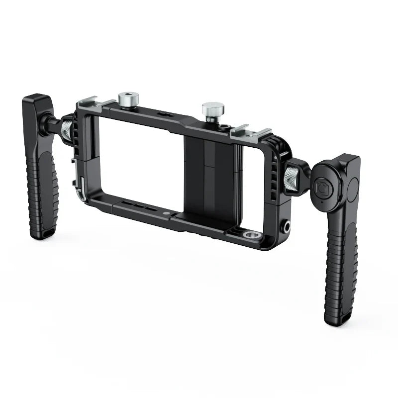 Universal Smartphone Video Rig with Handles 67mm Filter Adapter Phone Cage for iPhone 14 13 15 Pro Max Samsung S23 Ultra
