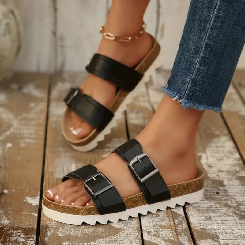 Plus-size Platform Sandals and Slippers 2026 Spring and Summer New Metal Buckle Beach Shoes for Women