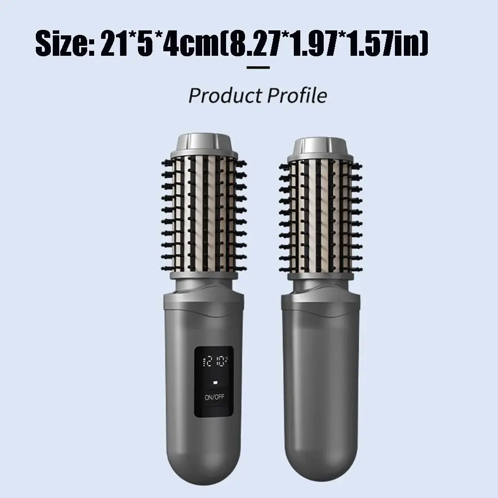 Hot Cordless Ionic Hair Straightener Brush USB Rechargeable Portable Straightener Curler Anti Damage 2 in 1 Hot Comb Hair Care