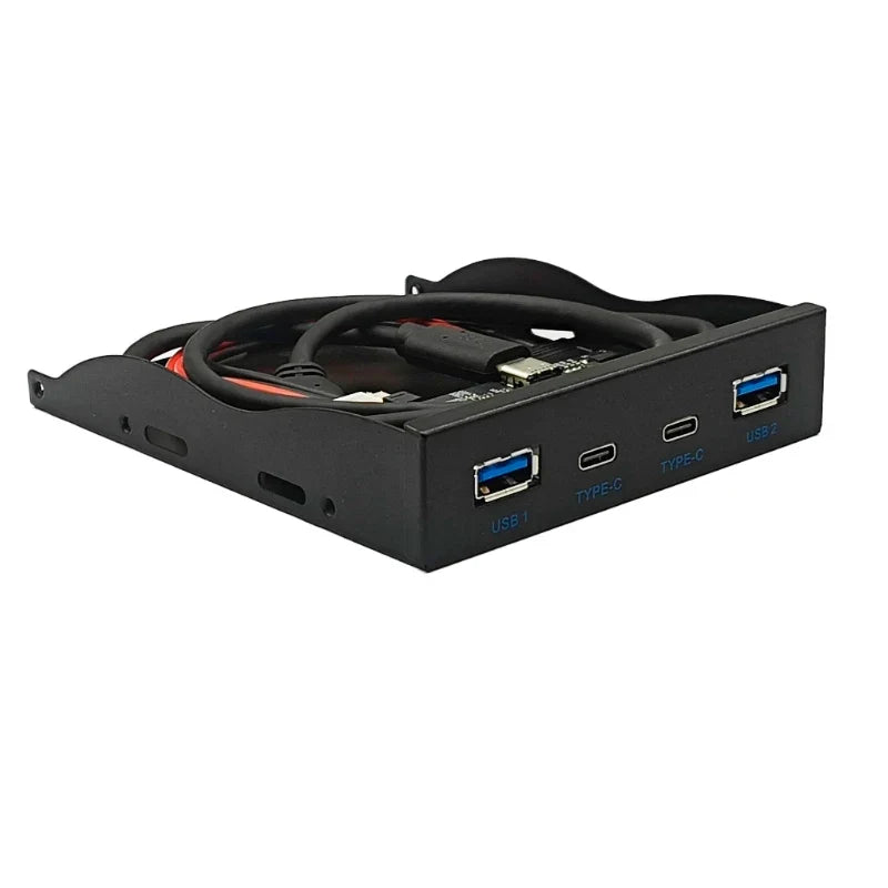 NEW 10G USB 3.2 GEN2 Front Panel HUB 2x USB3.2 GEN2 + 2x TYPE-C Adapter TYPE E to Front Type C for Desktop 3.5" Floppy Drive Bay