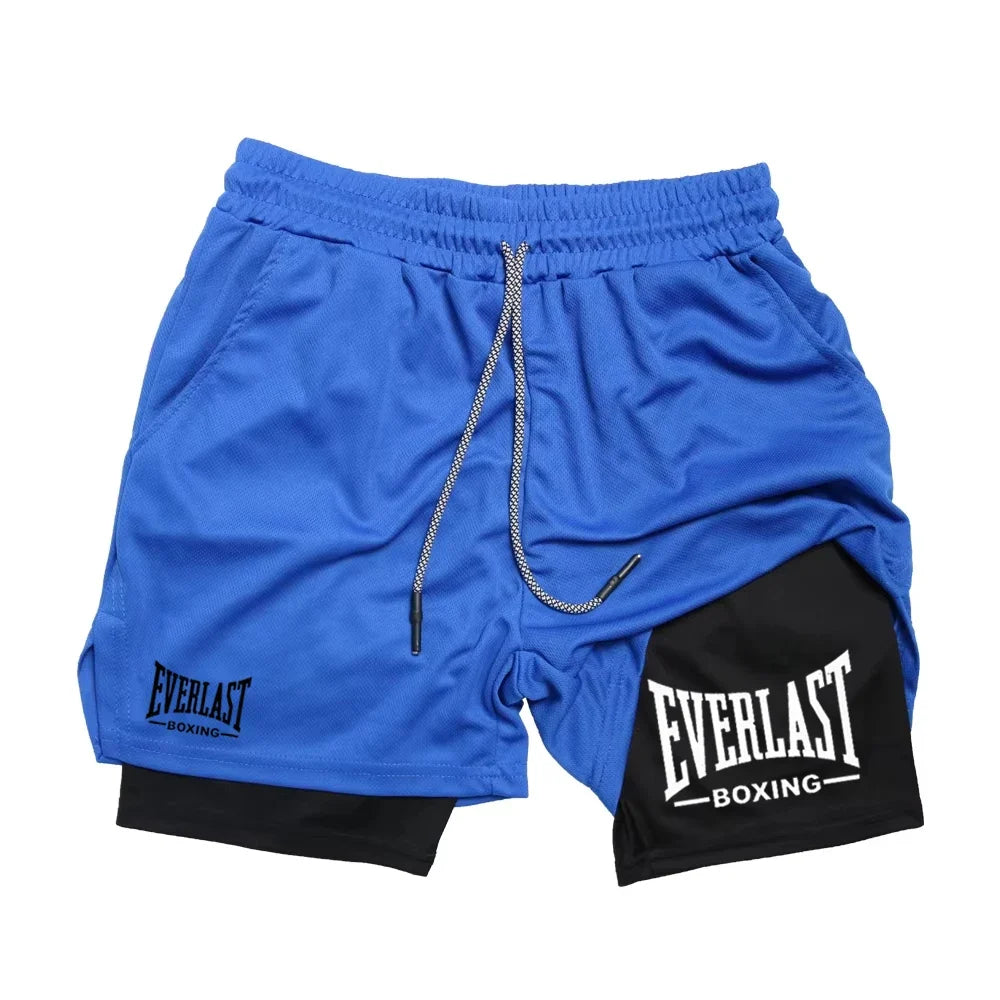 Everlast Double Layer Compression Shorts for Fitness and Basketball