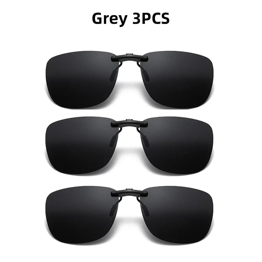 VIVIBEE Driving Clip On Sunglasses Unisex Eyeglasses Men Polarized Women Night Vision Fishing UV400 Outdoor Sun Glasses