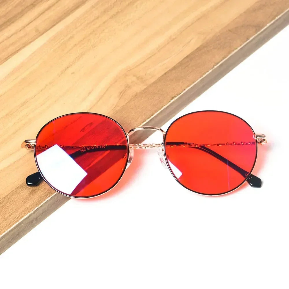 SHINU Round Glasses anti blue light protection lenses glasses women Orange red glasses y2k Anti Green Light for good sleep